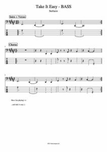 Take It Easy Bass Tab - basscampus - Online Bass Lessons